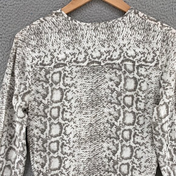 Blue Island Dress Womens Small Gray Snakeskin Fit & Flare Mini Ruffle Cover Up - Picture 4 of 11